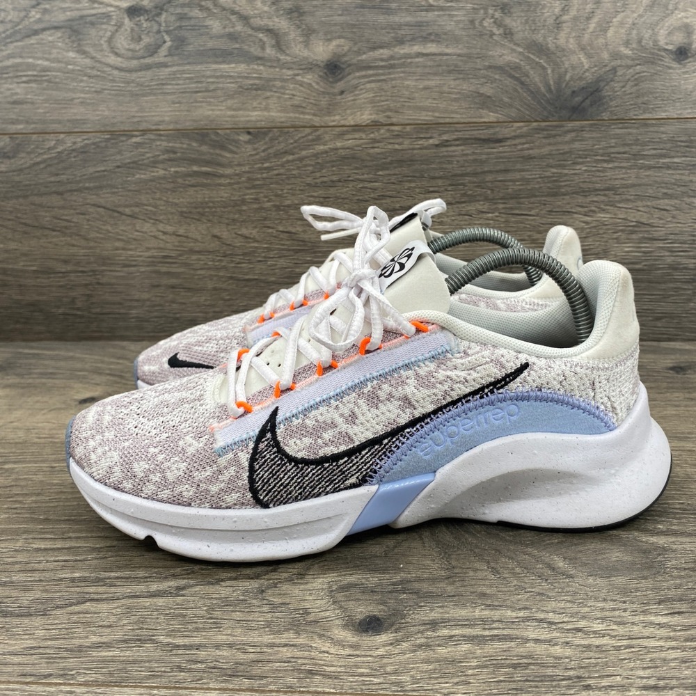 Nike SuperRep Go 3 Next Nature Womens 6.5 White Lavender Flyknit Training Shoes